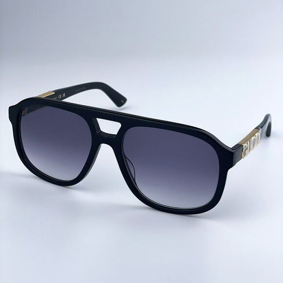 NEW Gucci GG1188S 002 Black Grey Gradient Pilot Unisex Sunglasses - Picture 7 of 13